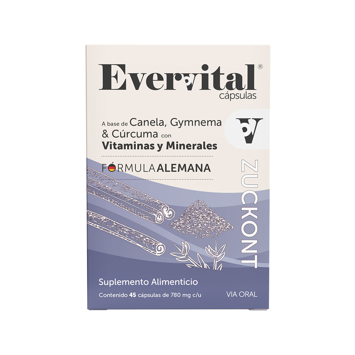 Zucront Capsulas Evervital Zuckont 45 Caps. - Circulo de la Salud Oro