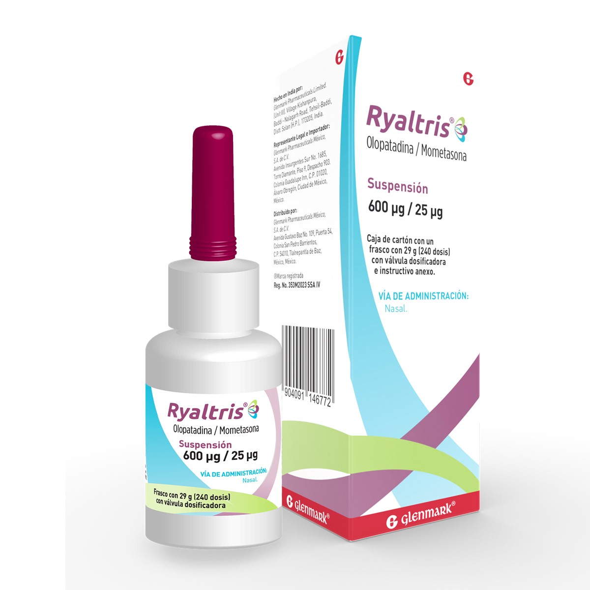Glenmark Ryaltris Suspensión 600 ug/ 25 ug Frasco Con 240 Dosis ...